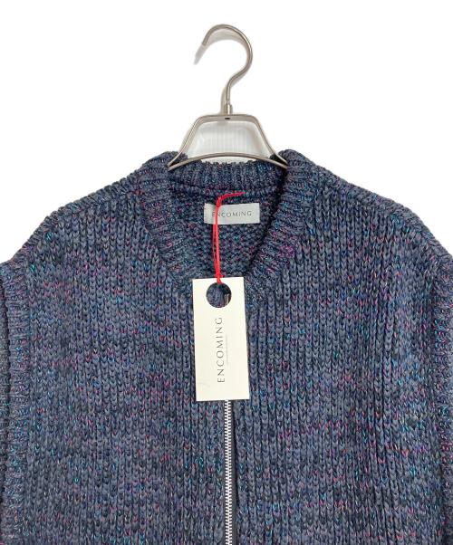 ENCOMING（インカミング）ENCOMING (インカミング) KNITTED TWO POCKET VEST ニット2ポケットベスト グレー×ネイビー サイズ:Mの古着・服飾アイテム