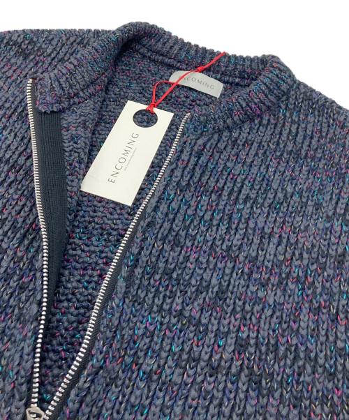 ENCOMING（インカミング）ENCOMING (インカミング) KNITTED TWO POCKET VEST ニット2ポケットベスト グレー×ネイビー サイズ:Mの古着・服飾アイテム