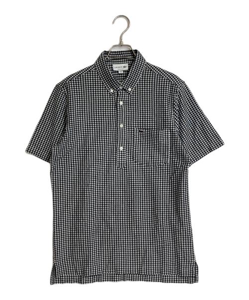 LACOSTE（ラコステ）LACOSTE (ラコステ) クールマックスブレンドジャガード半袖ポロシャツ　ギンガム ブラック×ホワイト サイズ:Mの古着・服飾アイテム