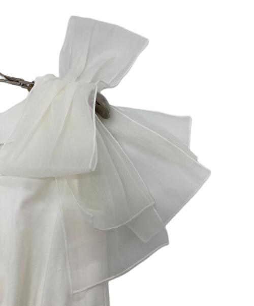 Snidel（スナイデル）Snidel (スナイデル) ウエストシャーリングリボンカットプルオーバー ホワイト サイズ:Fの古着・服飾アイテム