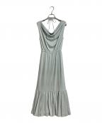 Snidelスナイデル）の古着「ドレープネックカットワンピース　ノースリーブ」｜ブルー