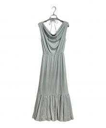 Snidel（スナイデル）の古着「ドレープネックカットワンピース　ノースリーブ」｜ブルー