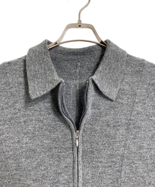 willfully（ウィルフリー）willfully (ウィルフリー) volume sleeve zip comfortable knit all-in-one　オールインワン　つなぎ　 グレー サイズ:FREEの古着・服飾アイテム