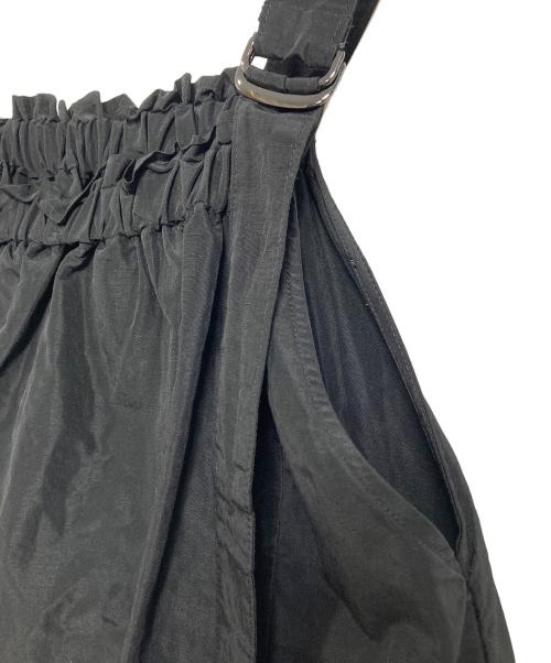 Curensology（カレンソロジー）Curensology (カレンソロジー) ナイロンリネンワンピース ナイロンラミーリボンワンピース ナイロンラミーサロペット　ロングワンピース ブラック サイズ:FREEの古着・服飾アイテム