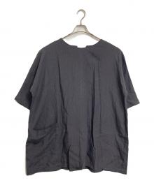 HOBONICHI + a.（ホボニチ）の古着「麻のざっくりワンピース 2WAY  半袖ワンピース　日本製」｜パープル