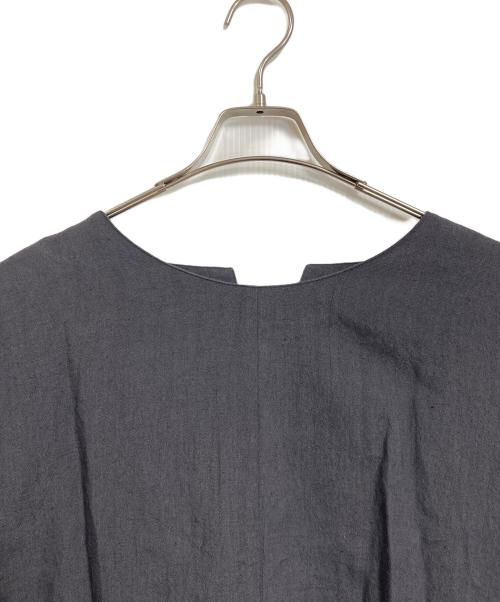 HOBONICHI + a.（ホボニチ）hobonichi + a. (ホボニチ) 麻のざっくりワンピース 2WAY  半袖ワンピース　日本製 パープル サイズ:Mの古着・服飾アイテム