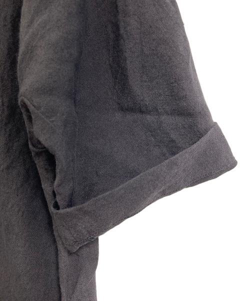 HOBONICHI + a.（ホボニチ）hobonichi + a. (ホボニチ) 麻のざっくりワンピース 2WAY  半袖ワンピース　日本製 パープル サイズ:Mの古着・服飾アイテム