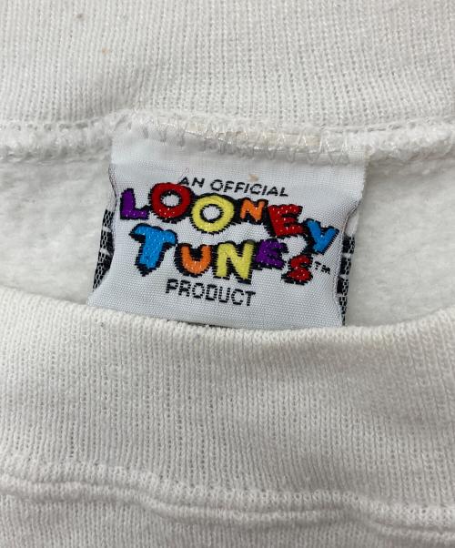 LOONEY TUNES（ルーニーチューンズ）LOONEY TUNES (ルーニーチューンズ) 【古着】1996コピーライト プリントスウェット　キャラクタープリントスウェット　USA製 ホワイト サイズ:XLの古着・服飾アイテム