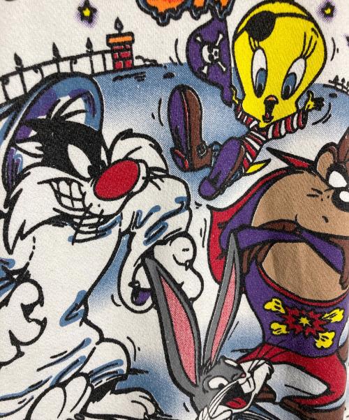 LOONEY TUNES（ルーニーチューンズ）LOONEY TUNES (ルーニーチューンズ) 【古着】1996コピーライト プリントスウェット　キャラクタープリントスウェット　USA製 ホワイト サイズ:XLの古着・服飾アイテム