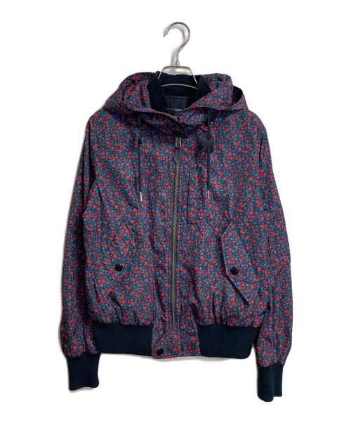 COACH（コーチ）COACH (コーチ) フラワープリントブルゾン　ナイロンパーカー ブラック×レッド サイズ:Sの古着・服飾アイテム