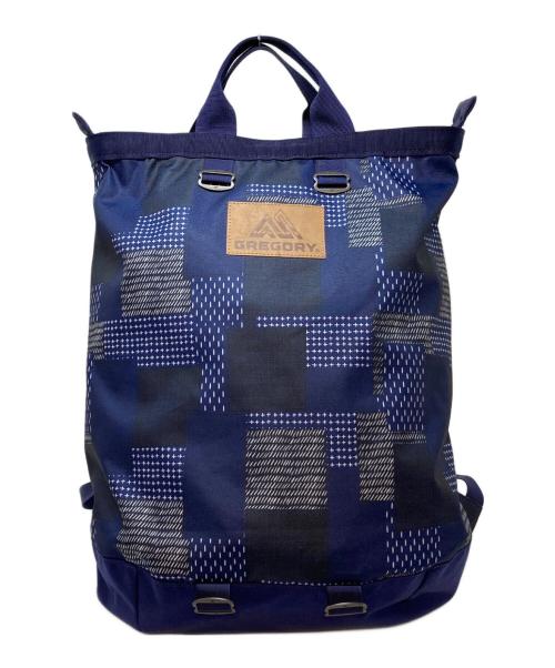 GREGORY（グレゴリー）GREGORY (グレゴリー) フラッシュデイ バックパック　パッチパーク柄　2WAY リュック　トートバッグ インディゴパッチワーク サイズ:実寸参照の古着・服飾アイテム
