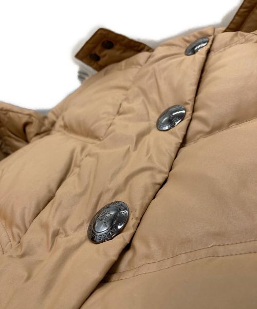 BURBERRY BLUE LABEL（バーバリーロンドンブルーレーベル）BURBERRY BLUE LABEL (バーバリーロンドンブルーレーベル) 裏チェック ダウンコート　フードファー　アウター　タヌキ ベージュ サイズ:38の古着・服飾アイテム