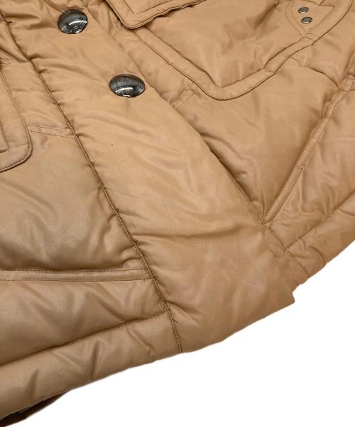 BURBERRY BLUE LABEL（バーバリーロンドンブルーレーベル）BURBERRY BLUE LABEL (バーバリーロンドンブルーレーベル) 裏チェック ダウンコート　フードファー　アウター　タヌキ ベージュ サイズ:38の古着・服飾アイテム