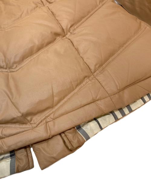 BURBERRY BLUE LABEL（バーバリーロンドンブルーレーベル）BURBERRY BLUE LABEL (バーバリーロンドンブルーレーベル) 裏チェック ダウンコート　フードファー　アウター　タヌキ ベージュ サイズ:38の古着・服飾アイテム