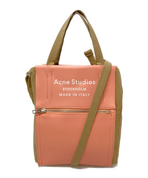 Acne studios（アクネ ストゥディオス）ACNE STUDIOS (アクネ ストゥディオス) ペイパリーナイロントートバッグ　ショルダーバッグ　ハンドバッグ ピンクベージュ サイズ:実寸参照の古着・服飾アイテム
