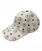 MCMエムシーエム）の古着「総柄レザーキャップ」｜ホワイト