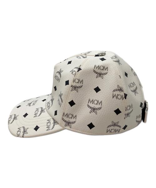MCM（エムシーエム）MCM (エムシーエム) 総柄レザーキャップ ホワイト サイズ:ONEの古着・服飾アイテム
