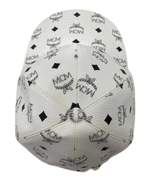 MCM（エムシーエム）MCM (エムシーエム) 総柄レザーキャップ ホワイト サイズ:ONEの古着・服飾アイテム