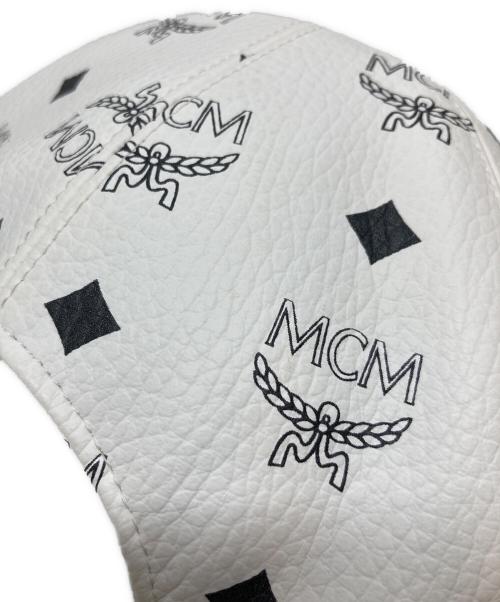 MCM（エムシーエム）MCM (エムシーエム) 総柄レザーキャップ ホワイト サイズ:ONEの古着・服飾アイテム