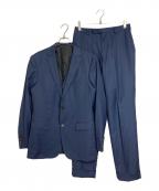 BLACK LABEL CRESTBRIDGEブラックレーベル クレストブリッジ）の古着「3ピーススーツ 裏チェック　パンツスーツ　セットアップスーツ　REDA社生地」｜ネイビー