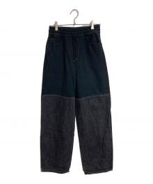 AMOMENTO（アモーメント）の古着「DRAWSTRING DENIM PANTS スウェットパンツ　5ポケット」｜ブラック