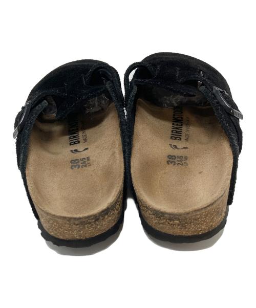 BIRKENSTOCK（ビルケンシュトック）BIRKENSTOCK (ビルケンシュトック) ボストン スウェードサボサンダル　	BOSTON SUEDE LEATHER ブラック サイズ:EU38の古着・服飾アイテム