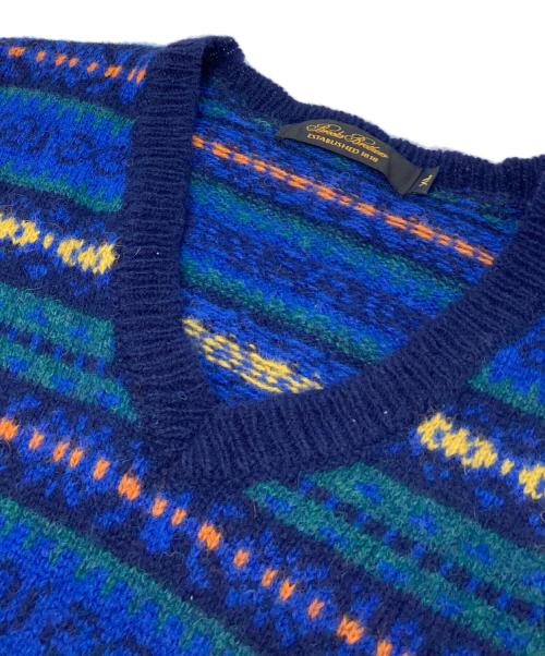 BROOKS BROTHERS（ブルックスブラザーズ）BROOKS BROTHERS (ブルックスブラザーズ) 【古着】総柄ニット　ウールニット　イングランド製 ブルー サイズ:XLの古着・服飾アイテム