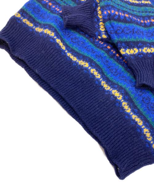 BROOKS BROTHERS（ブルックスブラザーズ）BROOKS BROTHERS (ブルックスブラザーズ) 【古着】総柄ニット　ウールニット　イングランド製 ブルー サイズ:XLの古着・服飾アイテム
