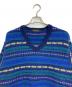 BROOKS BROTHERS (ブルックスブラザーズ) 【古着】総柄ニット　ウールニット　イングランド製 ブルー サイズ:XL：5000円