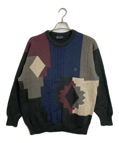 pierre cardin（ピエール・カルダン）pierre cardin (ピエール・カルダン) 90’Sニット　柄ニット　ウールニット マルチカラー サイズ:Lの古着・服飾アイテム