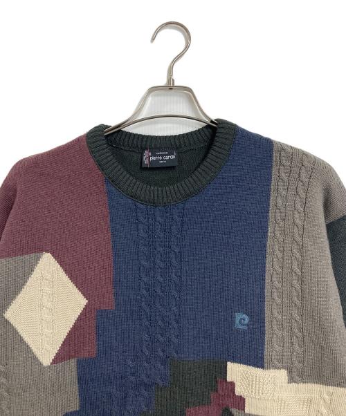 pierre cardin（ピエール・カルダン）pierre cardin (ピエール・カルダン) 90’Sニット　柄ニット　ウールニット マルチカラー サイズ:Lの古着・服飾アイテム