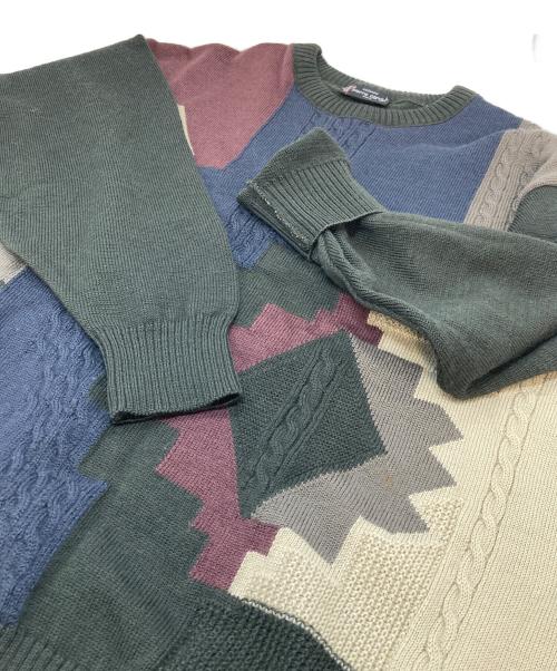 pierre cardin（ピエール・カルダン）pierre cardin (ピエール・カルダン) 90’Sニット　柄ニット　ウールニット マルチカラー サイズ:Lの古着・服飾アイテム
