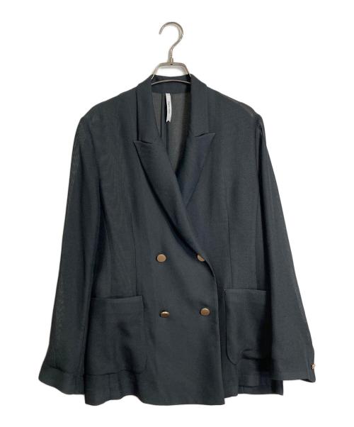 Dignite collier（ディニテ コリエ）Dignite collier (ディニテ コリエ) メッシュダブルジャケット　サマージャケット　SS グレー サイズ: FREEの古着・服飾アイテム