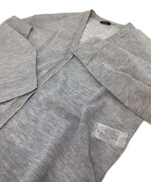 VERMEIL par iena（ヴェルメイユ パー イエナ）VERMEIL par iena (ヴェルメイユ パー イエナ) シアーラミーニットVカーディガン グレー サイズ:実寸参照の古着・服飾アイテム