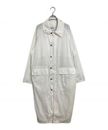 Barbour×STEVEN ALAN（バブアー×スティーブンアラン）の古着「ナイロンコート　ロングコート　ラグラン」｜ホワイト