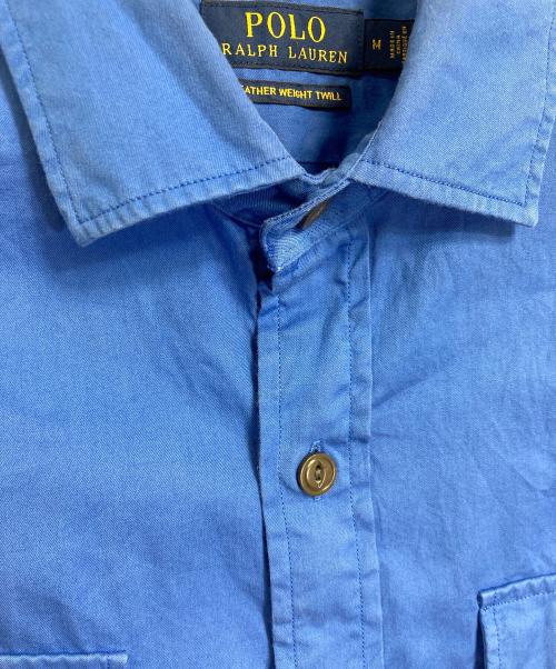 POLO RALPH LAUREN（ポロ・ラルフローレン）POLO RALPH LAUREN (ポロ・ラルフローレン) ミリタリーシャツ　長袖シャツ　FEATHER WEIGHT TWILL ポニー無し ブルー サイズ:Mの古着・服飾アイテム