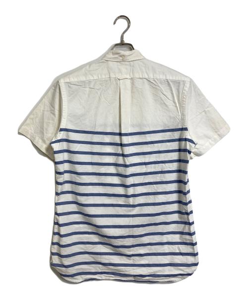 POLO RALPH LAUREN（ポロ・ラルフローレン）POLO RALPH LAUREN (ポロ・ラルフローレン) ボタンダウンシャツ　半袖シャツ　ボーダーシャツ ホワイト×ブルー サイズ:Mの古着・服飾アイテム