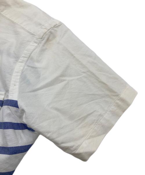 POLO RALPH LAUREN（ポロ・ラルフローレン）POLO RALPH LAUREN (ポロ・ラルフローレン) ボタンダウンシャツ　半袖シャツ　ボーダーシャツ ホワイト×ブルー サイズ:Mの古着・服飾アイテム