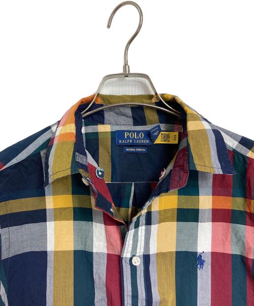 POLO RALPH LAUREN（ポロ・ラルフローレン）POLO RALPH LAUREN (ポロ・ラルフローレン) マドラスチェックシャツ　長袖シャツ　コットンシャツ　ポニー刺繍　NATURAL STRETCH マルチカラー サイズ:L（14ｰ16）の古着・服飾アイテム