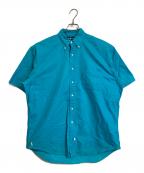 POLO RALPH LAURENポロ・ラルフローレン）の古着「【古着】90’S裾ポニーボタンダウン半袖シャツ　90年代　The Big Oxford オーバーサイズ」｜スカイブルー