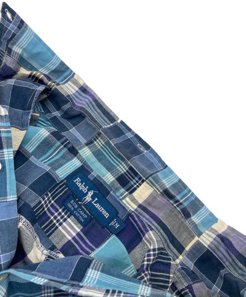 POLO RALPH LAUREN（ポロ・ラルフローレン）POLO RALPH LAUREN (ポロ・ラルフローレン) 【古着】90’S裾ポニーパッチワーク半袖シャツ　BOB CAMP ブルー サイズ:Mの古着・服飾アイテム