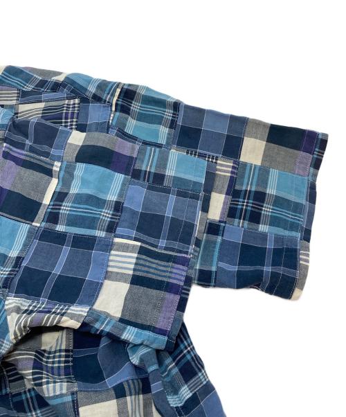 POLO RALPH LAUREN（ポロ・ラルフローレン）POLO RALPH LAUREN (ポロ・ラルフローレン) 【古着】90’S裾ポニーパッチワーク半袖シャツ　BOB CAMP ブルー サイズ:Mの古着・服飾アイテム