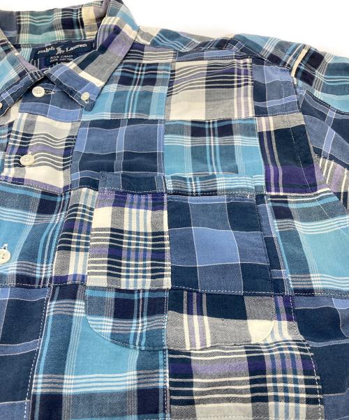 POLO RALPH LAUREN（ポロ・ラルフローレン）POLO RALPH LAUREN (ポロ・ラルフローレン) 【古着】90’S裾ポニーパッチワーク半袖シャツ　BOB CAMP ブルー サイズ:Mの古着・服飾アイテム