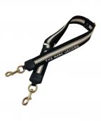 Marc by Marc Jacobsマークバイマークジェイコブス）の古着「スポートストライプウェビングストラップ　ショルダーストラップ」｜ブラック×ベージュ