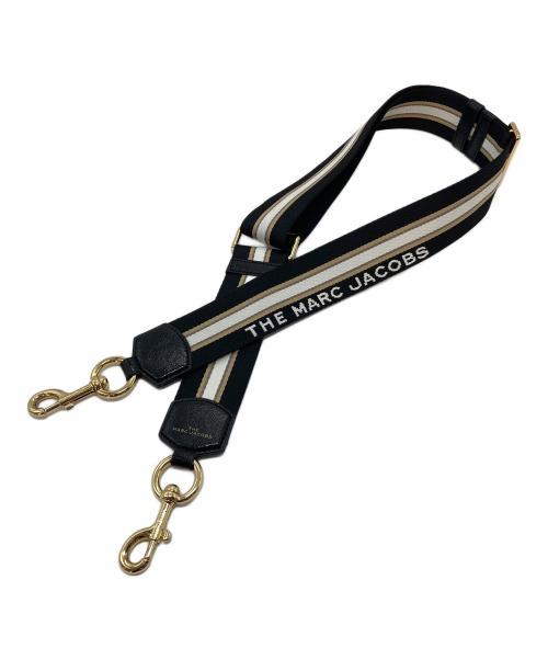 Marc by Marc Jacobs（マークバイマークジェイコブス）Marc by Marc Jacobs (マークバイマークジェイコブス) スポートストライプウェビングストラップ　ショルダーストラップ ブラック×ベージュ サイズ:実寸参照の古着・服飾アイテム