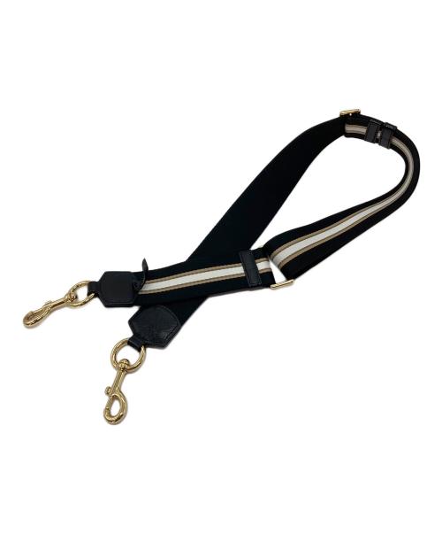 Marc by Marc Jacobs（マークバイマークジェイコブス）Marc by Marc Jacobs (マークバイマークジェイコブス) スポートストライプウェビングストラップ　ショルダーストラップ ブラック×ベージュ サイズ:実寸参照の古着・服飾アイテム
