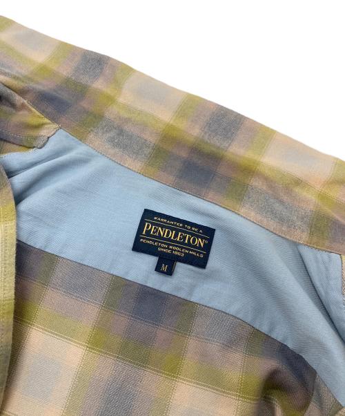 PENDLETON（ペンドルトン）PENDLETON (ペンドルトン) ボードシャツ　長袖シャツ　チェックシャツ　オープンカラーシャツ ベージュ サイズ:Mの古着・服飾アイテム