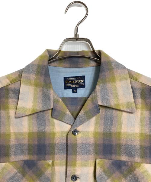 PENDLETON（ペンドルトン）PENDLETON (ペンドルトン) ボードシャツ　長袖シャツ　チェックシャツ　オープンカラーシャツ ベージュ サイズ:Mの古着・服飾アイテム