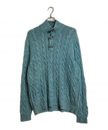 POLO RALPH LAUREN（ポロ・ラルフローレン）の古着「【古着】90’S~00’Sシルクケーブルニット　90年代　00年代」｜グリーン