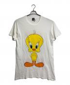 WARNER BROSワーナーブラザース）の古着「【古着】90’S キャラクターTシャツ 両面プリント　90年代　半袖カットソー　Tシャツ　Tee   オーバーサイズ　トゥイーティー」｜ホワイト